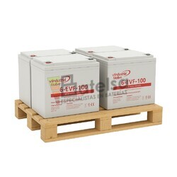 Pack 4 Bateras VT MOTIVE 6-EVF100 | Gel para tijera elevadora 12 Voltios 100 Amperios